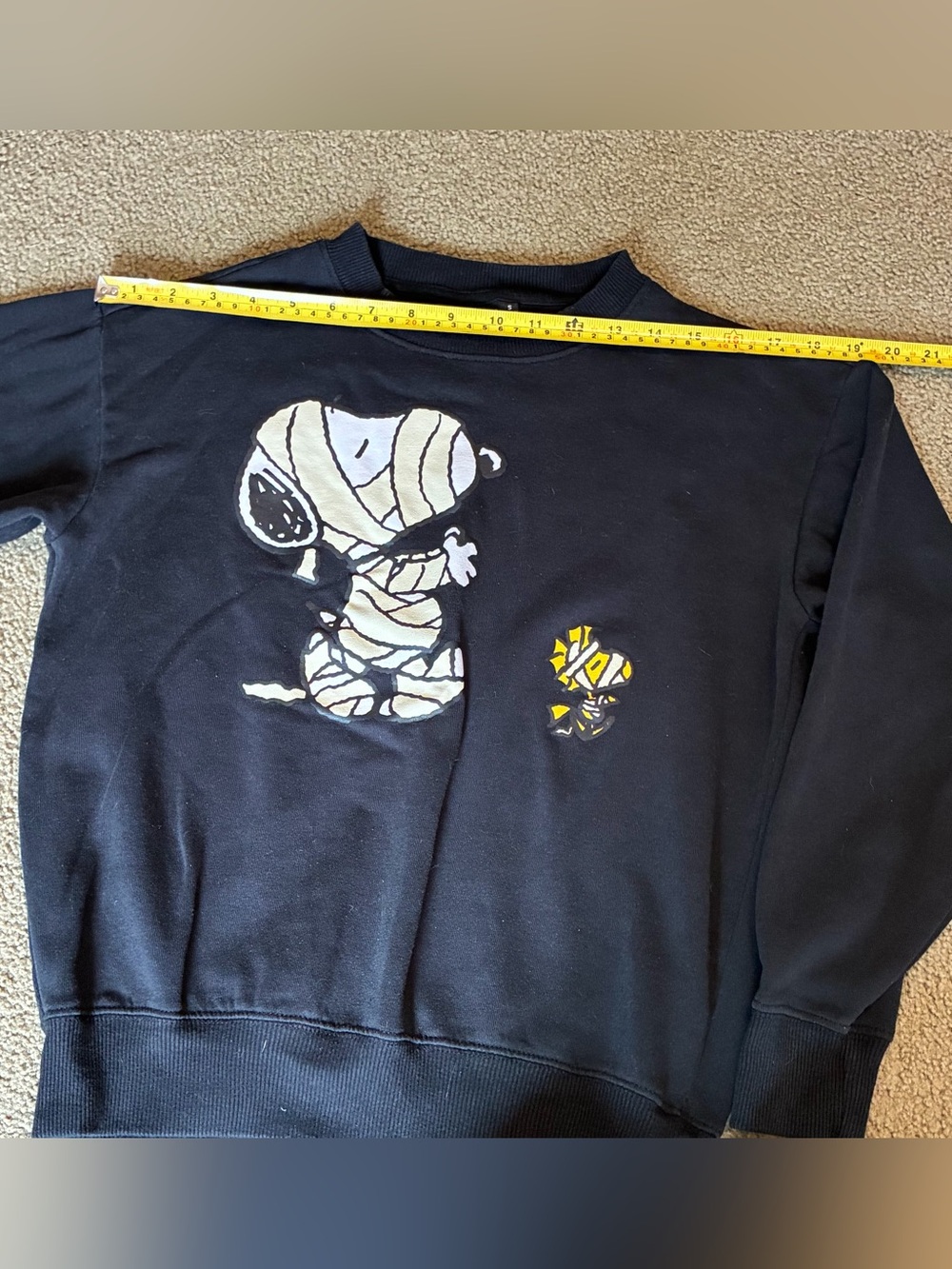 Peanuts Halloween Sweats Outfit Set S Sweatshirt & Joggers Snoopy Trick or Treat - Picture 9 of 12